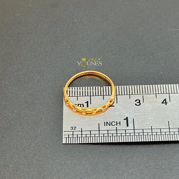 انگشتر مینیمال شطرنجی طلا